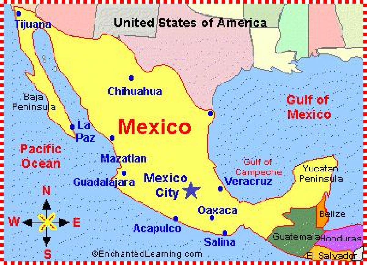 žemėlapis Meksika