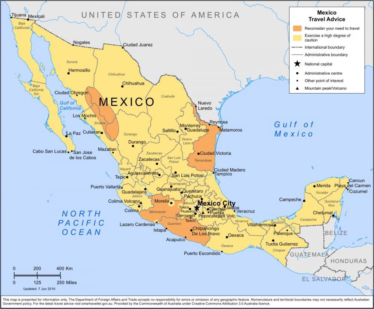 orai Meksikos žemėlapis