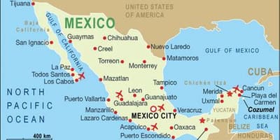 Žemėlapis Mexico šalis