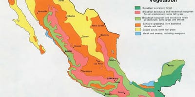 Žemėlapis Meksika natual išteklių